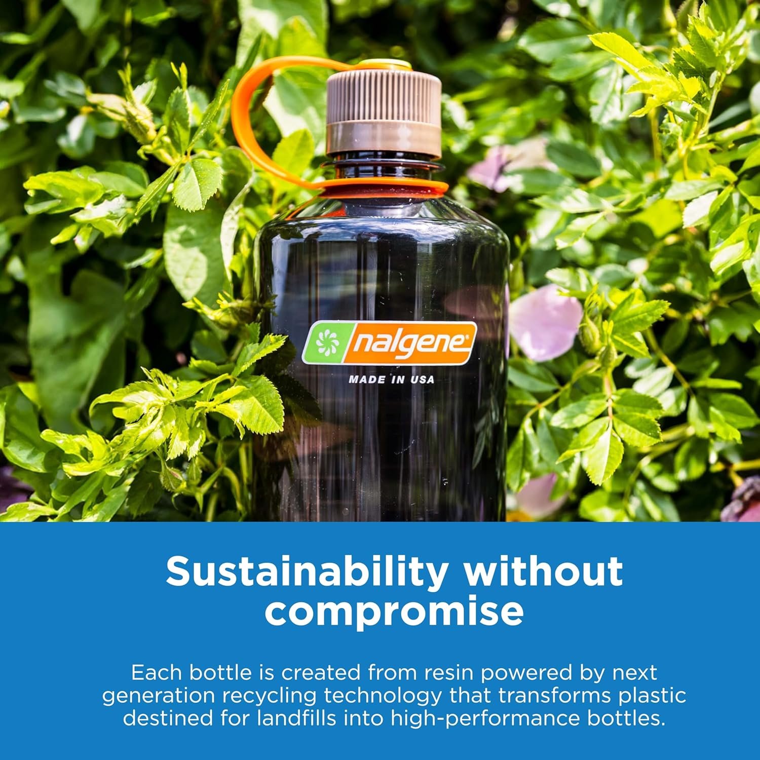 Nalgene Sustain Tritan BPA-Free Water Bottle Made with Material Derived From 50% Plastic Waste (using ISCC certified mass balance), 32 OZ, Wide Mouth - Image 5