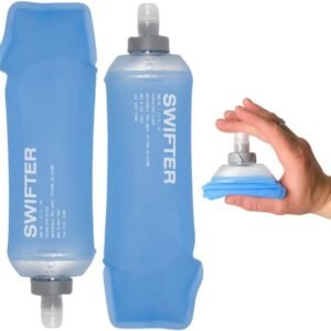 SWIFTER 2x Soft Flask 500ml | Running, Hiking, Cycling Hydration Flask | Collapsible, Leakproof, Reusable | Matt Finish, Sky Blue