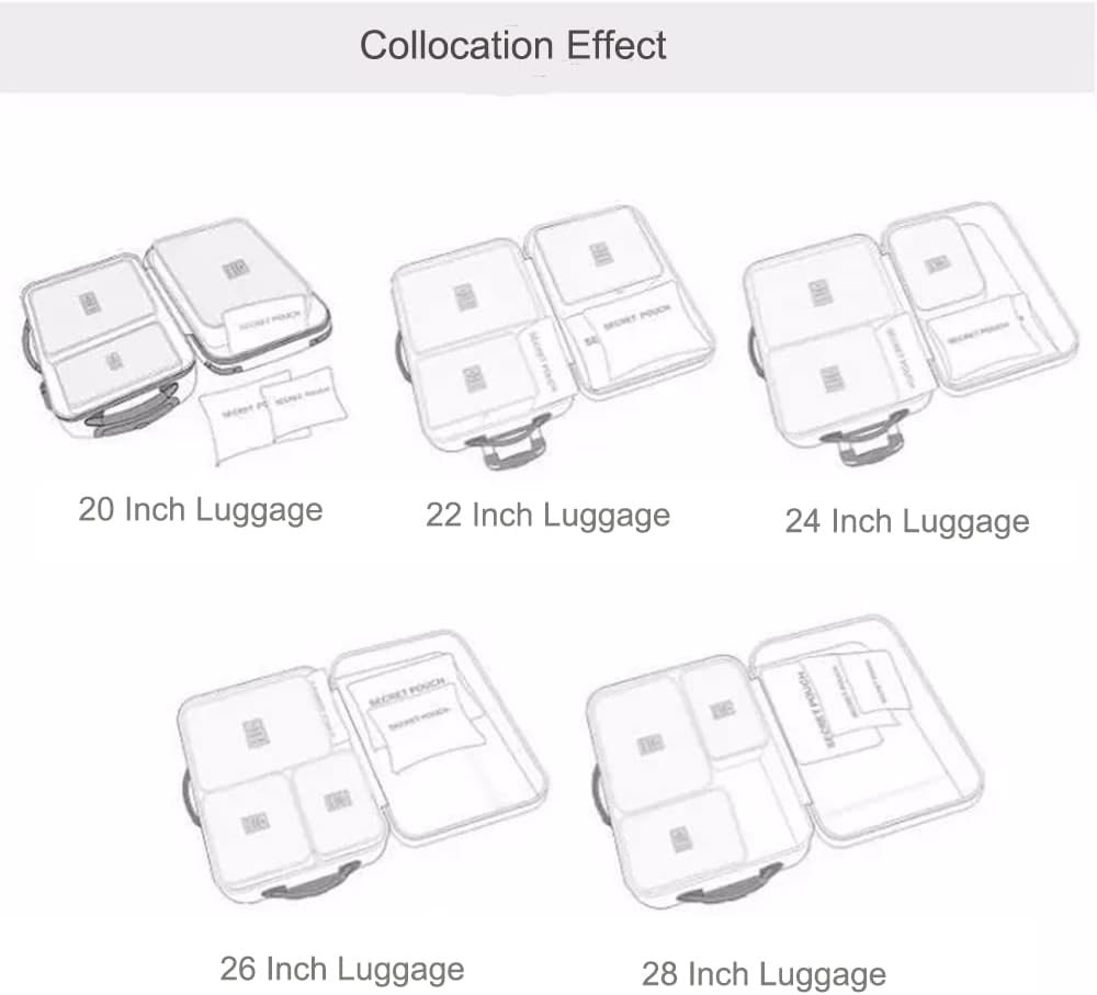 Travel Packing Cubes Lightweight, 6 Set Luggage Organizers for Suitcase, Travel Accessories Bags for Clothes Shoes Cosmetics Electronics Toiletries (Purple Cherry) - Image 5