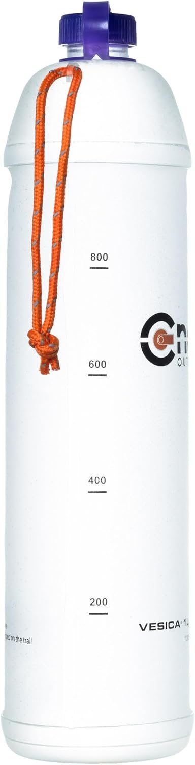 Cnoc Outdoors Vesica Collapsible Water Bottle 1 Liter Purple, 28mm Thread Compatible with Popular Filters, Packs Down Small when Empty, Perfect for Travel and Hiking - Image 2