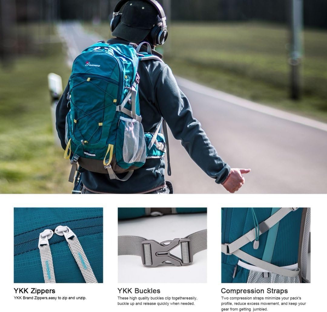 MOUNTAINTOP Hiking Backpack,18L/25L/40L Lightweight Travel Backpack with Rain Cover for Outdoor Backpacking, Camping - Image 3