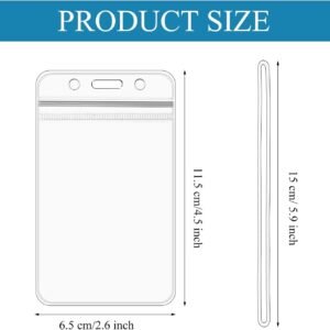 50 Pieces Plastic Holders for Luggage Tags, Badge Labels, and ID Cards with 50 Pack Luggage Tag Loop Straps for Office, Business, and Travel Supplies