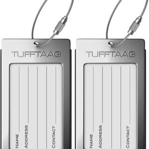 Luggage Tags Business Card Holder by TUFFTAAG – Durable Travel ID Bag Tag in Multiple Color Options, Perfect for Suitcases, Backpacks, and Carry-Ons, Easy Identification, Secure and Stylish