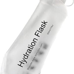 CLINTT 500ml Soft Flask, Foldable Running Water Bottle, TPU Folding Soft Water Flask, BPA-Free Collapsible Flask for Hydration Pack Running Vest, Cycling, Climbing, Hiking – 1Pcs, White