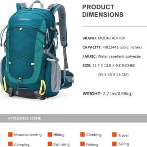 MOUNTAINTOP Hiking Backpack,18L/25L/40L Lightweight Travel Backpack with Rain Cover for Outdoor Backpacking, Camping