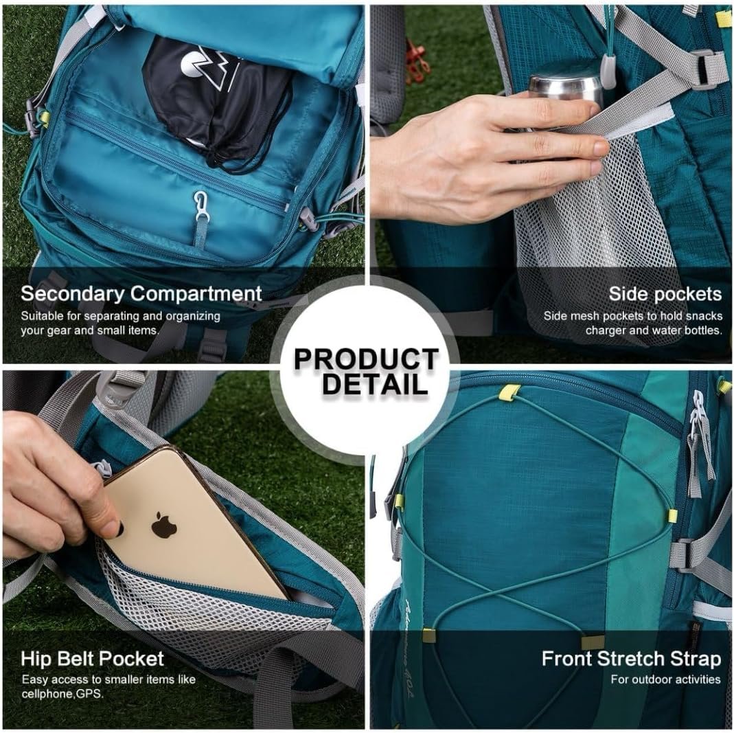 MOUNTAINTOP Hiking Backpack,18L/25L/40L Lightweight Travel Backpack with Rain Cover for Outdoor Backpacking, Camping - Image 5