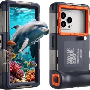 2026 Underwater Snorkeling Diving Phone Case for iPhone 17/16/15/14/13/12Pro Max/Galaxy S25/S24/S23.[50ft/15m] Professional Scuba Dive Waterproof Case Universal Underwater Photo & Video(Blue)