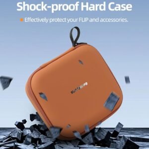 Carrying Case for DJI Flip,Portable Waterproof Travel Storage Bag for Flip Drone Accessories, Hard Shell PU Leather EVA Protective Cover with Carabiner for DJI Flips (Orange)