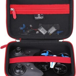 Hard Storage Case for Holy Stone HS210 Mini Drone,Travel case for Kids and Beginners RC Nano Quadcopter Indoor Small Helicopter Plane（case only） (Black & Red)