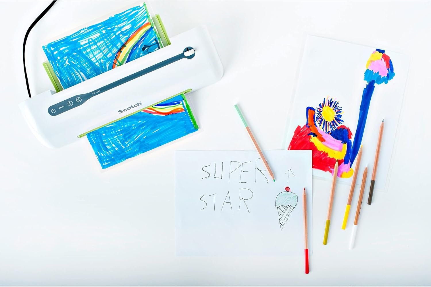 3M Scotch Self-Sealing Laminating Pouches, Bag Tags with Loops, Glossy, 5 Pouches (LS853-5G) - Image 7