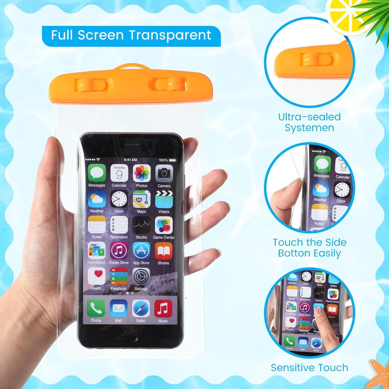 Flutesan 40 Pack Universal Clear Waterproof Phone Pouch Cell Phone Pouch Dry Bag Waterproof Cases Bag with Lanyard for Outdoor Sport Water Games Protect, up to 7 Inches (Colorful) - Image 3