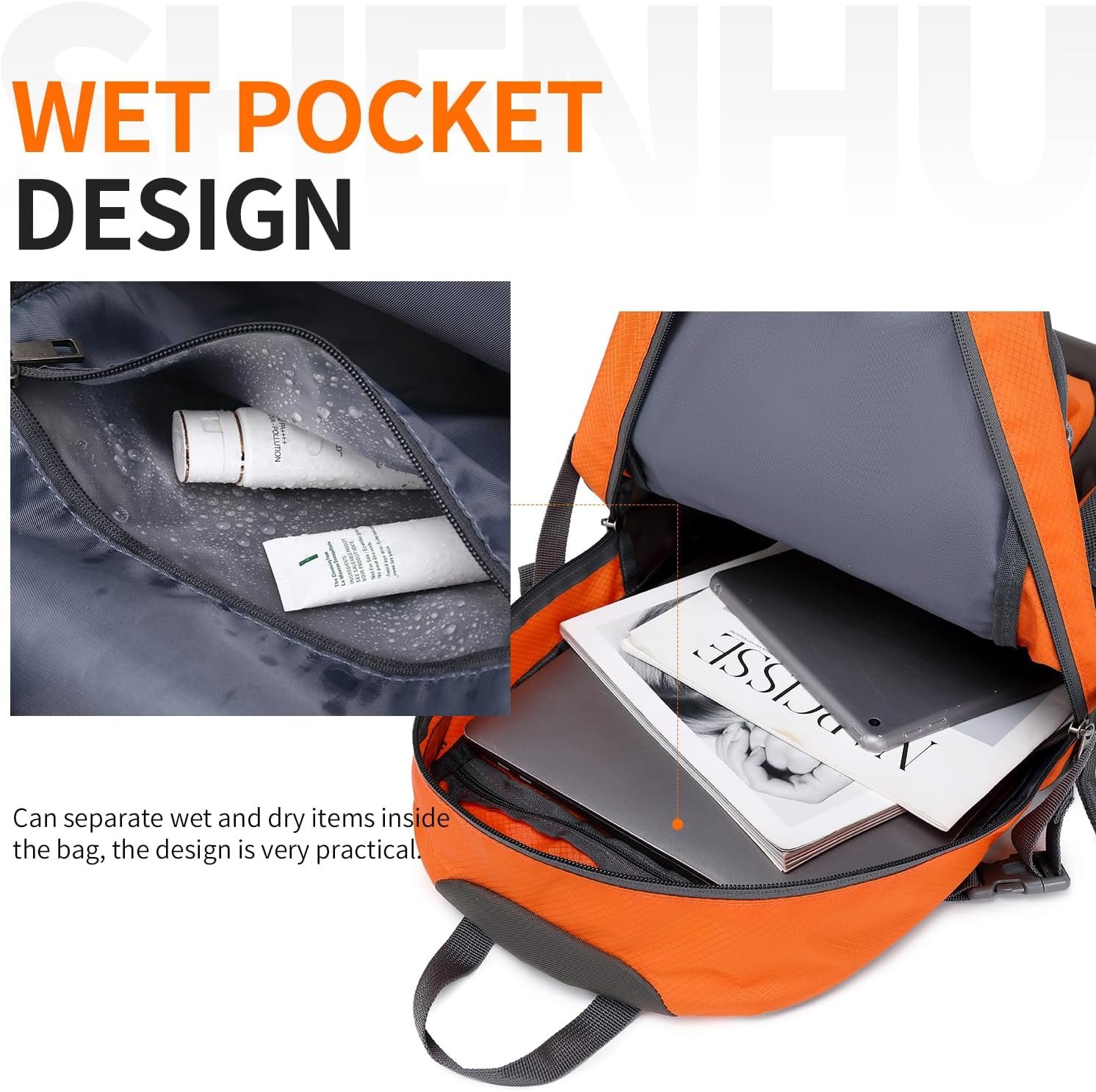 40L Hiking Backpack Lightweight Daypack Waterproof Travel Camping Backpack for Men Women Sport Packable - Image 3