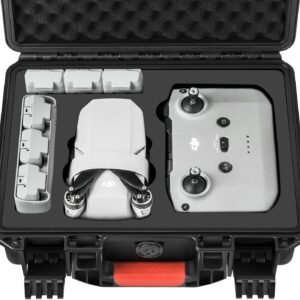 Drone Case for DJI Mini 4K: Waterproof Hard Travel Cases with Custom Foam for DJI Mini 2 /2 SE Fly Combo, Large Carrying Box for Drone, Batteries, Charger, Cable, Propeller & Accessories (Case Only)