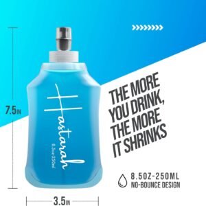 Flexible Running Bottle – Two Pack: 8.5oz, Foldable, BPA/PVC Free, Perfect for Hydration Pack, Running Vest – Ideal for Jogging, Hiking & Travel