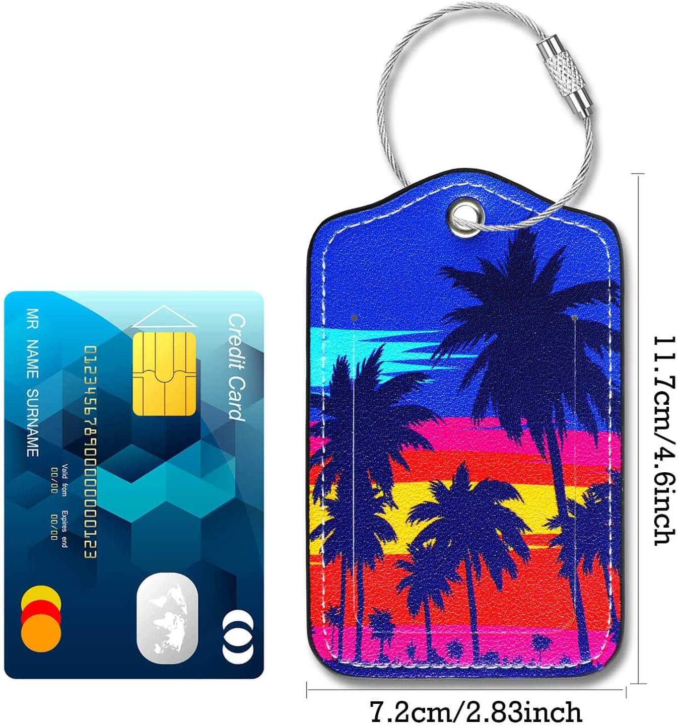 Luggage Tags for Suitcases-Leather Luggage Tag 4 Pack with Loops Cute Bag/Backpack/Suitcase Tags Bulk Travel Essentials for Flying - Image 4