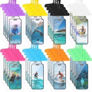 Flutesan 40 Pack Universal Clear Waterproof Phone Pouch Cell Phone Pouch Dry Bag Waterproof Cases Bag with Lanyard for Outdoor Sport Water Games Protect, up to 7 Inches (Colorful)