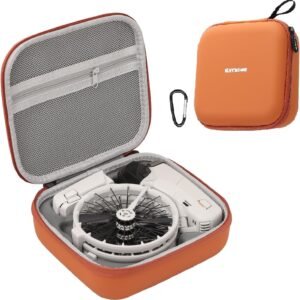 Carrying Case for DJI Flip,Portable Waterproof Travel Storage Bag for Flip Drone Accessories, Hard Shell PU Leather EVA Protective Cover with Carabiner for DJI Flips (Orange)