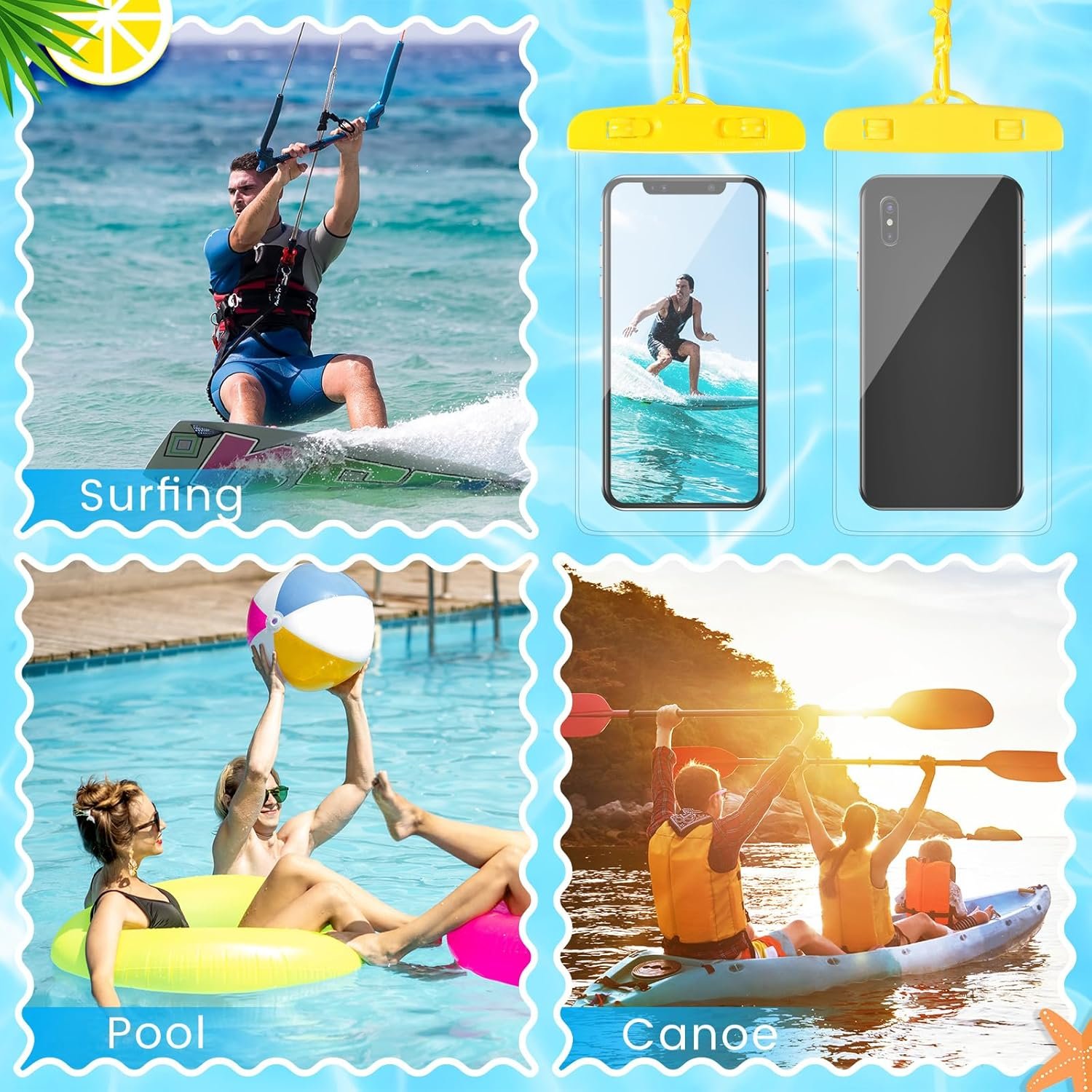 Flutesan 40 Pack Universal Clear Waterproof Phone Pouch Cell Phone Pouch Dry Bag Waterproof Cases Bag with Lanyard for Outdoor Sport Water Games Protect, up to 7 Inches (Colorful) - Image 7