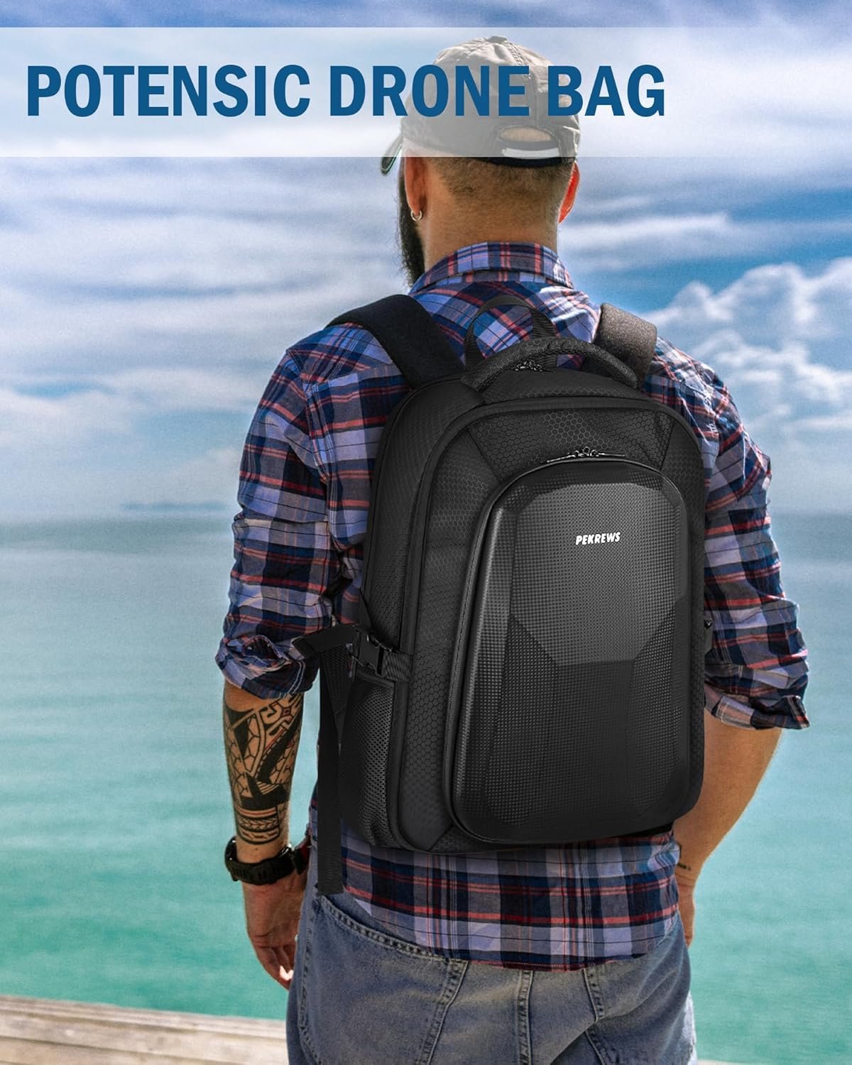 Atom 2 Case, Large Capacity Backpack for Potensic Atom 2/SE/3-Axis/LT, Expandable Travel Drone Bag Fits 15.6 Inch Laptop and Fly More Combo (Not Compatible with RC PTD 1 Remote Controller) - Image 9