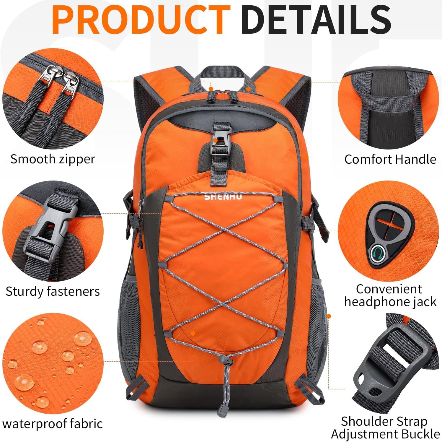 40L Hiking Backpack Lightweight Daypack Waterproof Travel Camping Backpack for Men Women Sport Packable - Image 6