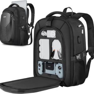 Atom 2 Case, Large Capacity Backpack for Potensic Atom 2/SE/3-Axis/LT, Expandable Travel Drone Bag Fits 15.6 Inch Laptop and Fly More Combo (Not Compatible with RC PTD 1 Remote Controller)