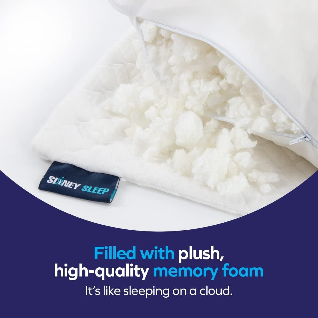 Sidney Sleep Adjustable Curved Contour Fill Pillow – Queen Size – for Side and Back Sleepers – Neck & Shoulder Comfort Support – Extra Fill Included (White) - Image 7