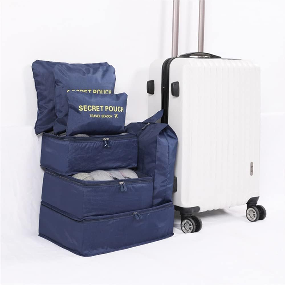 7 Set Packing Cubes Packing Organizers for Suitcase Travel Luggage Organizers with Shoes Bag for Suitcase Travel Accessories, Navy Blue - Image 4