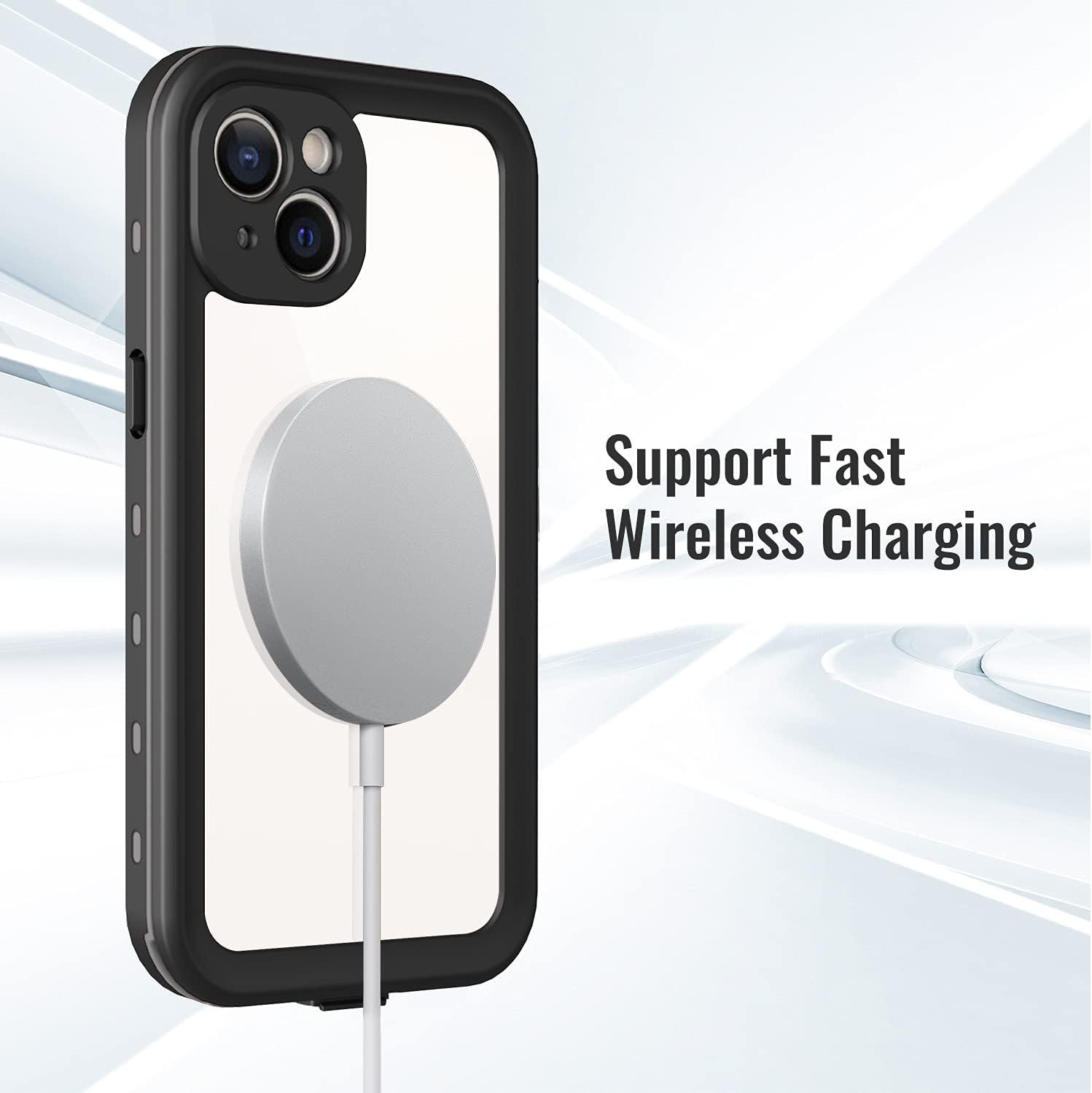Waterproof Phone Case Compatible with iPhone 13, IP68 Waterproof Shockproof Dust-Proof Phone Case with Built in Screen Protector, Full Body Protective Case (Black, iPhone 13) - Image 7