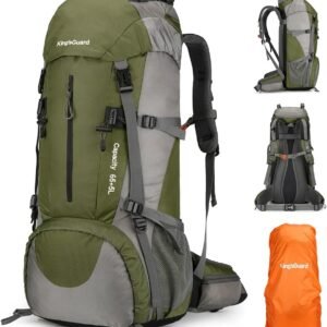 King’sGuard 70L Hiking Backpack with Rain Cover Lightweight Waterproof Travel Camping Backpack Large Backpacking Pack