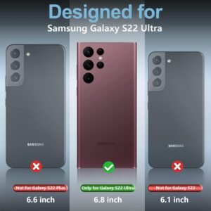 SPIDERCASE Designed for Samsung Galaxy S22 Ultra Case Waterproof, Built-in Screen Protector Full Protection Heavy Duty Shockproof Anti-Scratched Rugged Case, Black