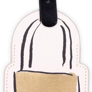 Kate Spade New York Cute Luggage Tag for Women, Durable Vegan Leather Suitcase Tag, Unique Luggage Identifier, Let’s Wander