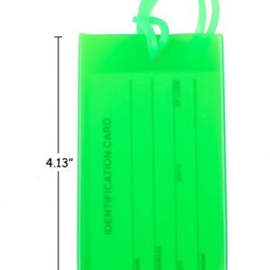 4 Packs Colorful Flexible Travel Luggage Tags for Baggage Bags/Suitcases – Name ID Labels Set for Travel – Green