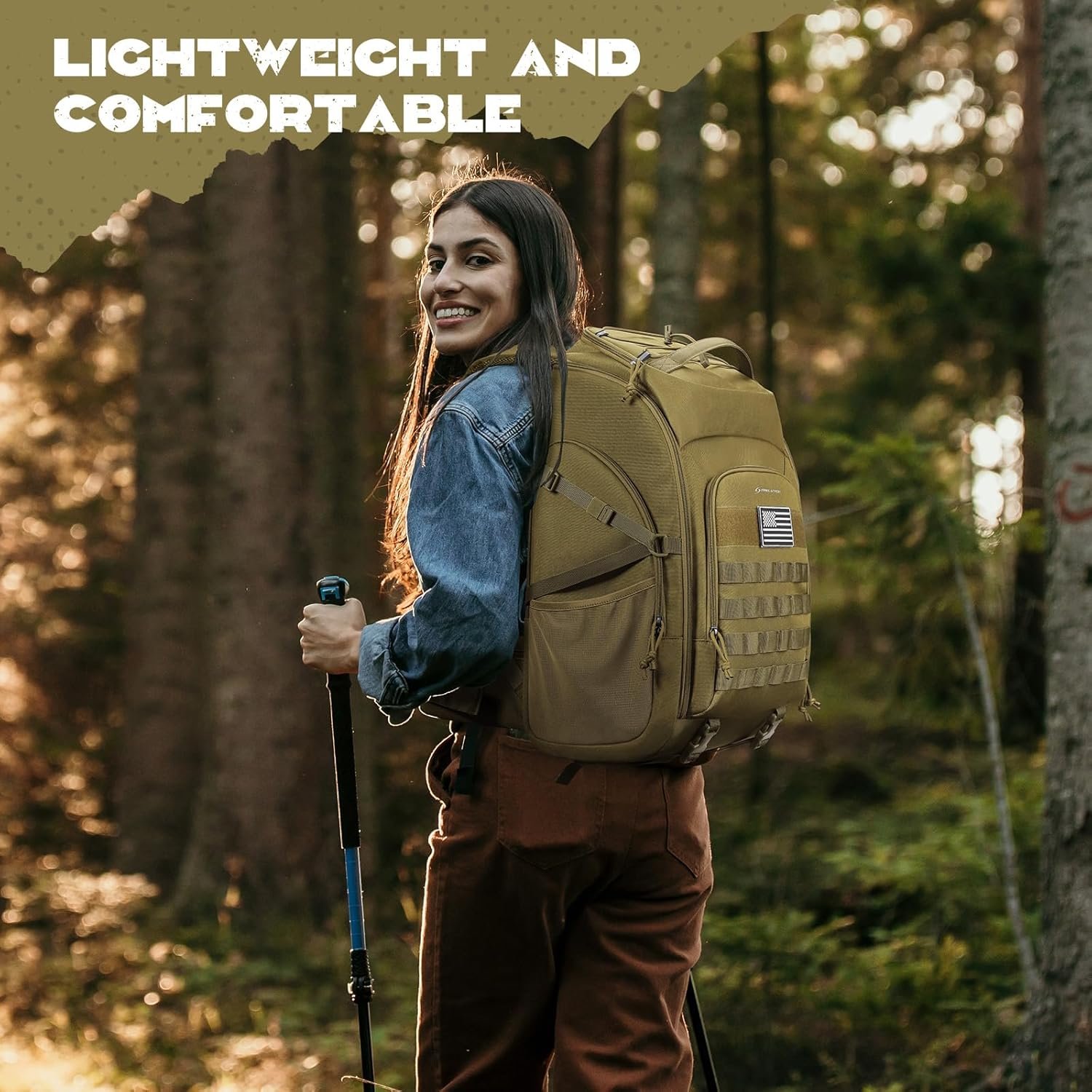 Maelstrom Tactical Backpack for Men, Water Resistant 40L Military Backpack, for Hiking, Camping, Gym with Molle System (Khaki) - Image 7
