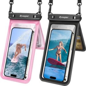 IPX8 Waterproof Phone Pouch, [Up to 8.5”] Double Space Waterproof Phone Case with Lanyard for iPhone 17 16 15 14 Pro Max, Cellphone Dry Bag for Beach Vacation Cruise Essentials, 2 Pack