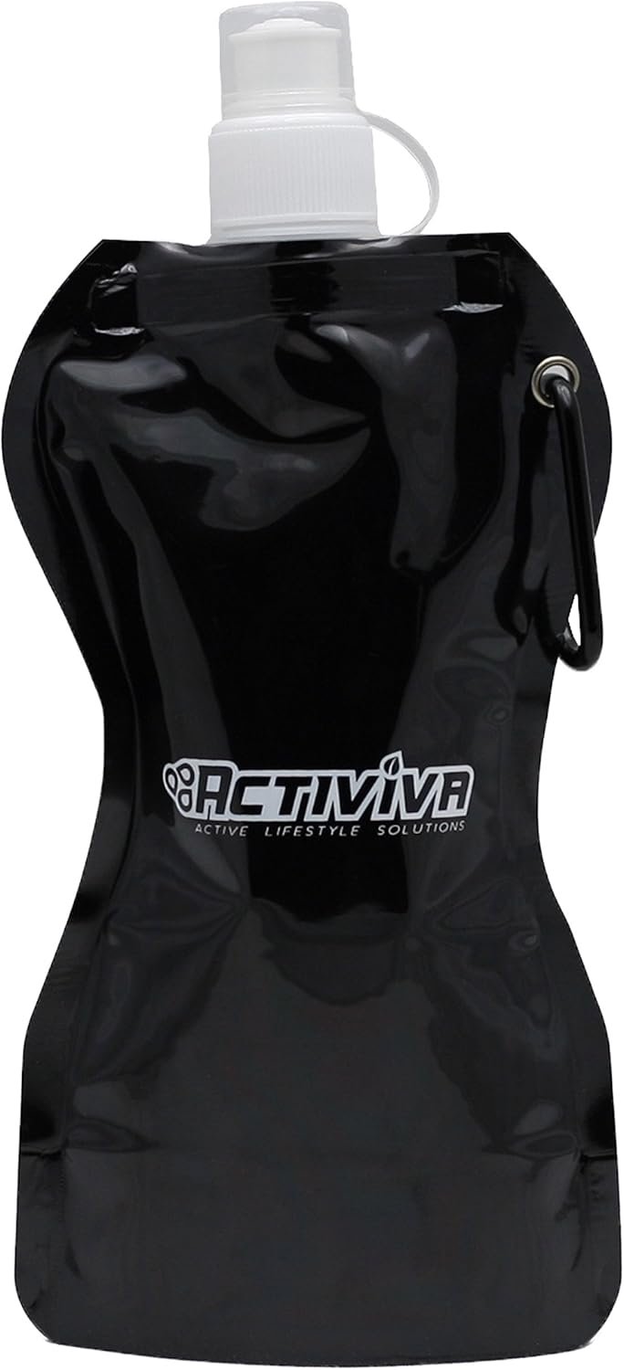 Collapsible Reusable Water Bottle with Carabiner Clip by Activiva - Light Weight Leak Proof Foldable Drinking Water Bottle - Non-Toxic BPA Free - 16.9 oz - 4 Pack - Image 4