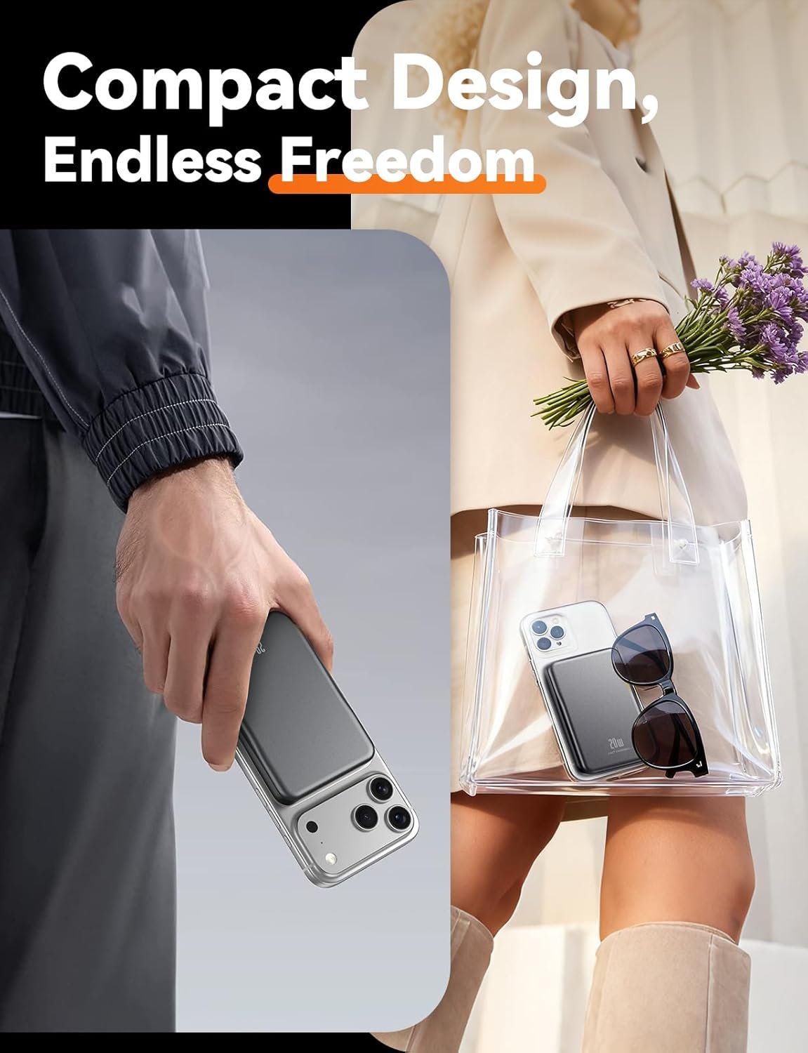 Magnetic Portable Charger, 10000mAh for Magsafe Battery Pack, 20W Fast Charging Power Bank, Travel Essential of Wireless Charger Compatible with iPhone 17/16/15/14/13 Pro/Max/Air/Plus-SpaceGray - Image 6