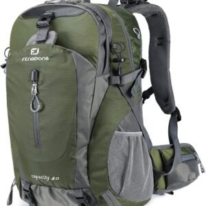 FENGDONG 40L Waterproof Lightweight Hiking,Camping,Travel Backpack for Men Women (green)