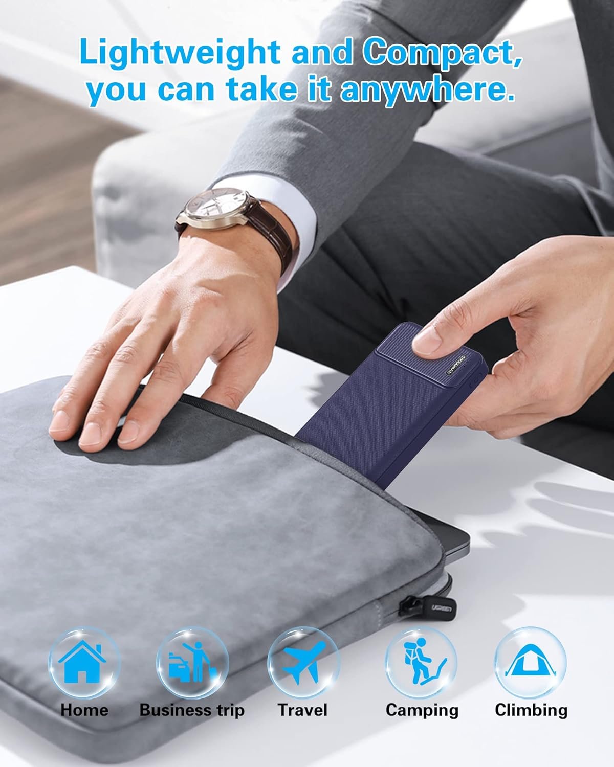 AsperX 2-Pack 10000mAh USB C Output Portable Charger Power Bank Fast Charging, Portable Battery Bank External Battery Pack for iPhone, Samsung, Google LG and Heated Vest - Image 6