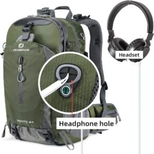 FENGDONG 40L Waterproof Lightweight Hiking,Camping,Travel Backpack for Men Women (green)