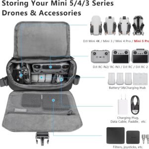 FPVtosky Shoulder Bag for DJI NEO 2/ Mini 5 Pro/4/3 Pro/Mini 4k Fly More Combo, Travel Carrying Bag for DJI NEO/Flip Case, Fit RC/RC 2/RC-N3 Controller Accessories