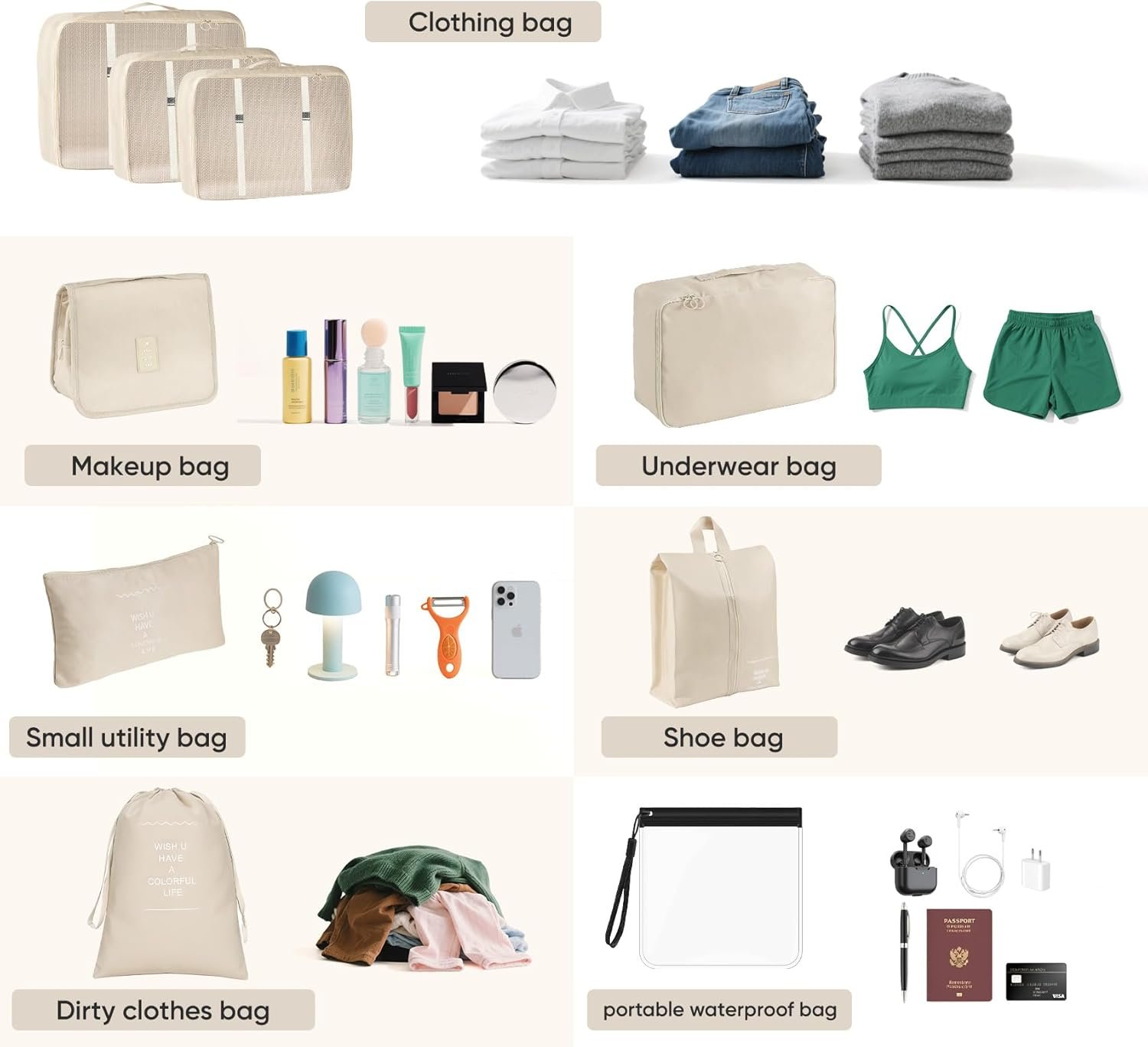 Compression Packing Cubes for Travel 9 Set, Expandable Large Luggage Packing Organizers Suitcase Organizer Cubes with Liquids Bags & Hanging Toiletry Bag, Travel Accessories Luggage Carry On Suitcase - Image 4