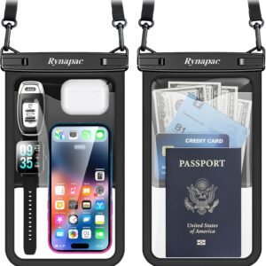 [Up to 10″] Large Waterproof Phone Pouch Bag – 2 Pack IPX8 Waterproof Phone Case for iPhone 17 16 15 Pro Max Galaxy S25 S24 Ultra, Touchscreen & Underwater Photography, Beach Cruise Travel Essentials