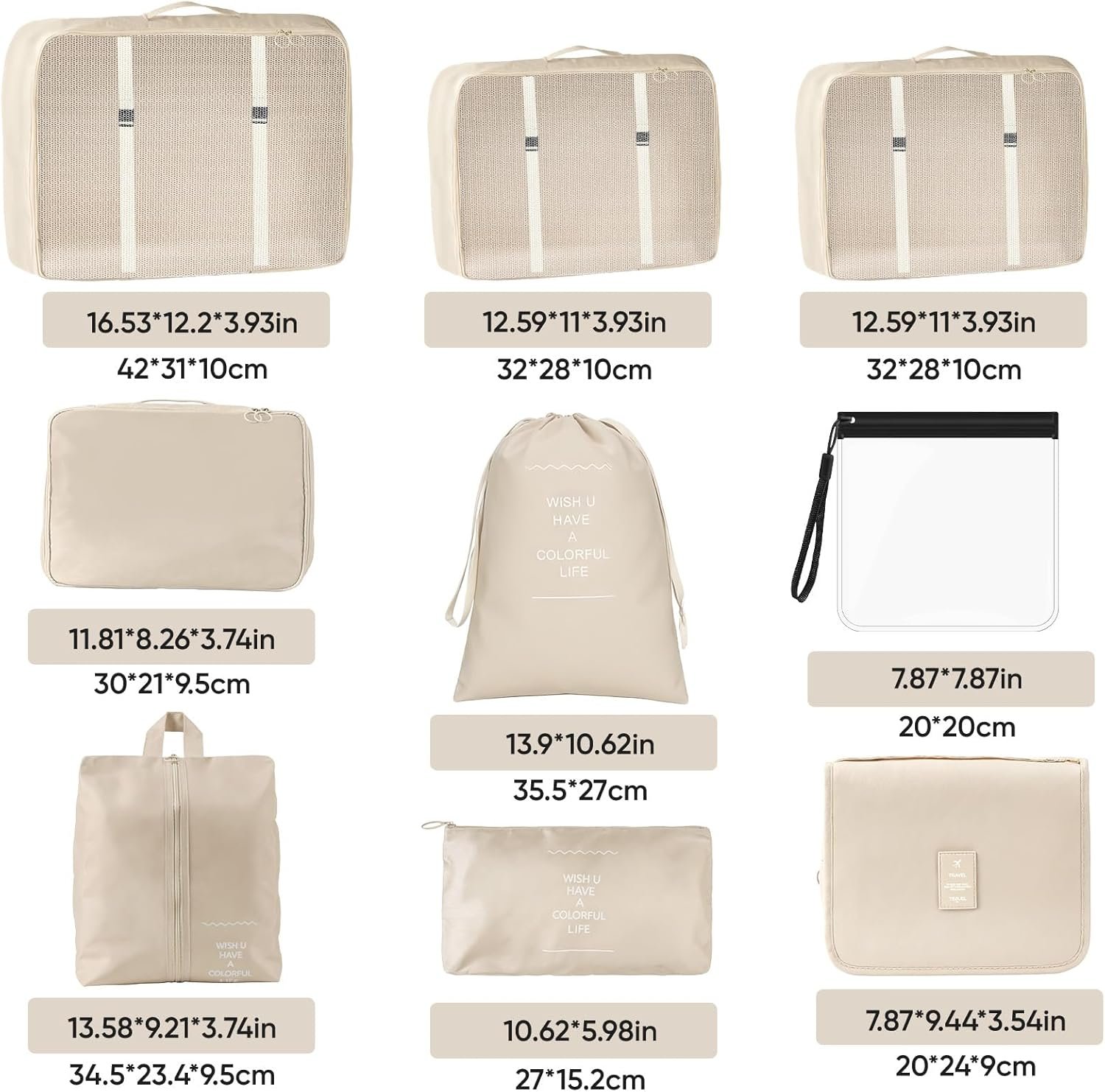 Compression Packing Cubes for Travel 9 Set, Expandable Large Luggage Packing Organizers Suitcase Organizer Cubes with Liquids Bags & Hanging Toiletry Bag, Travel Accessories Luggage Carry On Suitcase - Image 2