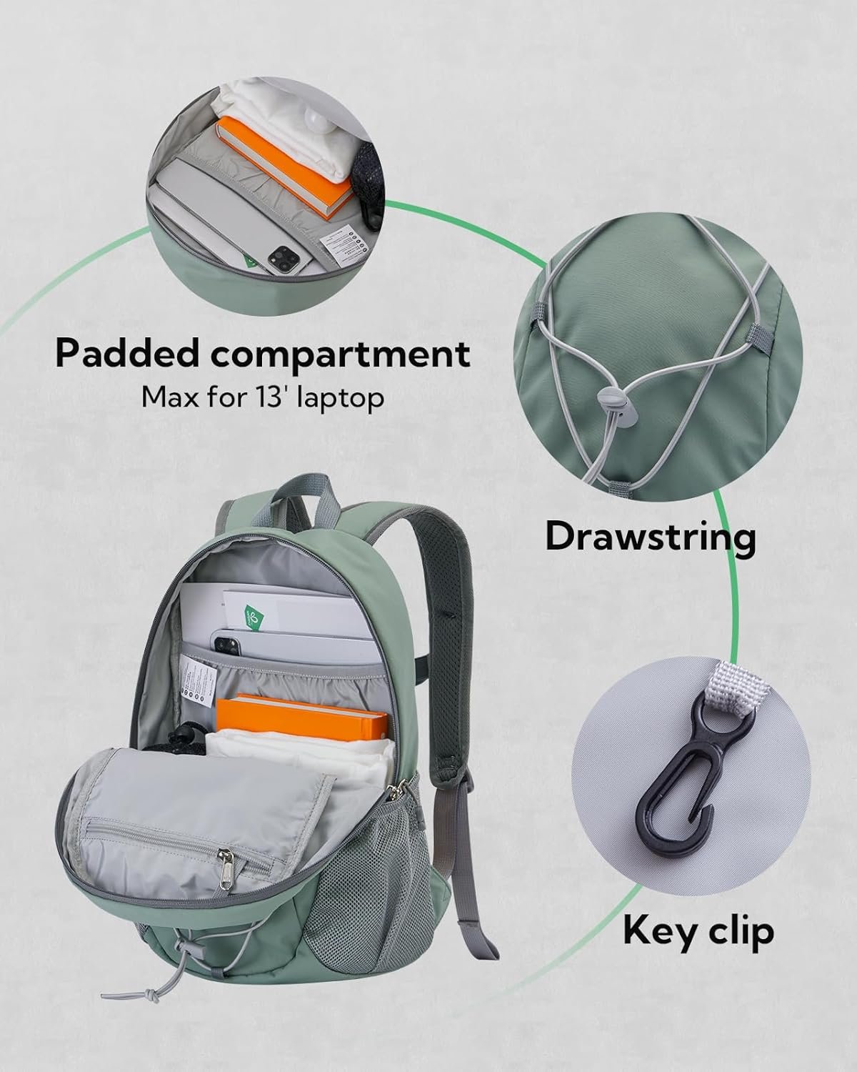 WATERFLY 12L Small Hiking Backpack: Day Pack Lightweight Travel Bag Camping Fitness Cycling Outdoor Sports Daypack For Women Men - Image 3