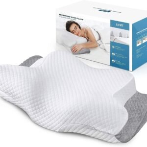 ZAMAT Adjustable Cervical Memory Foam Pillow, Odorless Neck Pillows for Pain Relief, Orthopedic Pillows for Sleeping with Cooling Pillowcase, Ergonomic Support Pillow for Stomach, Back, Side Sleeper