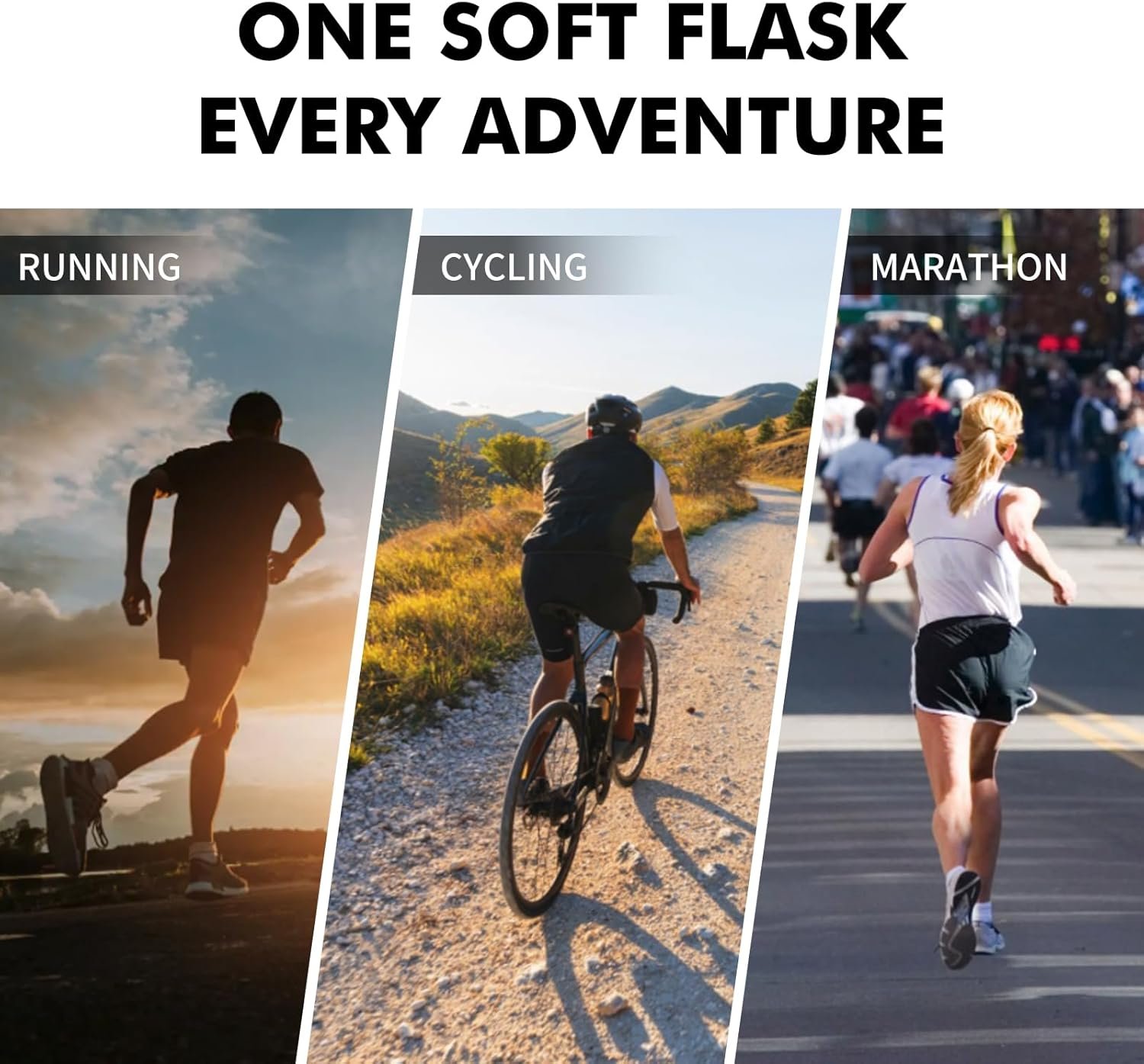 AONIJIE 500ml/2Pcs Soft Flask Collapsible Water Bottle for Running, Wide Mouth for Ice, BPA-Free Flexible Running Water Bottle Fits Hydration Vests, Foldable & Lightweight - Image 7