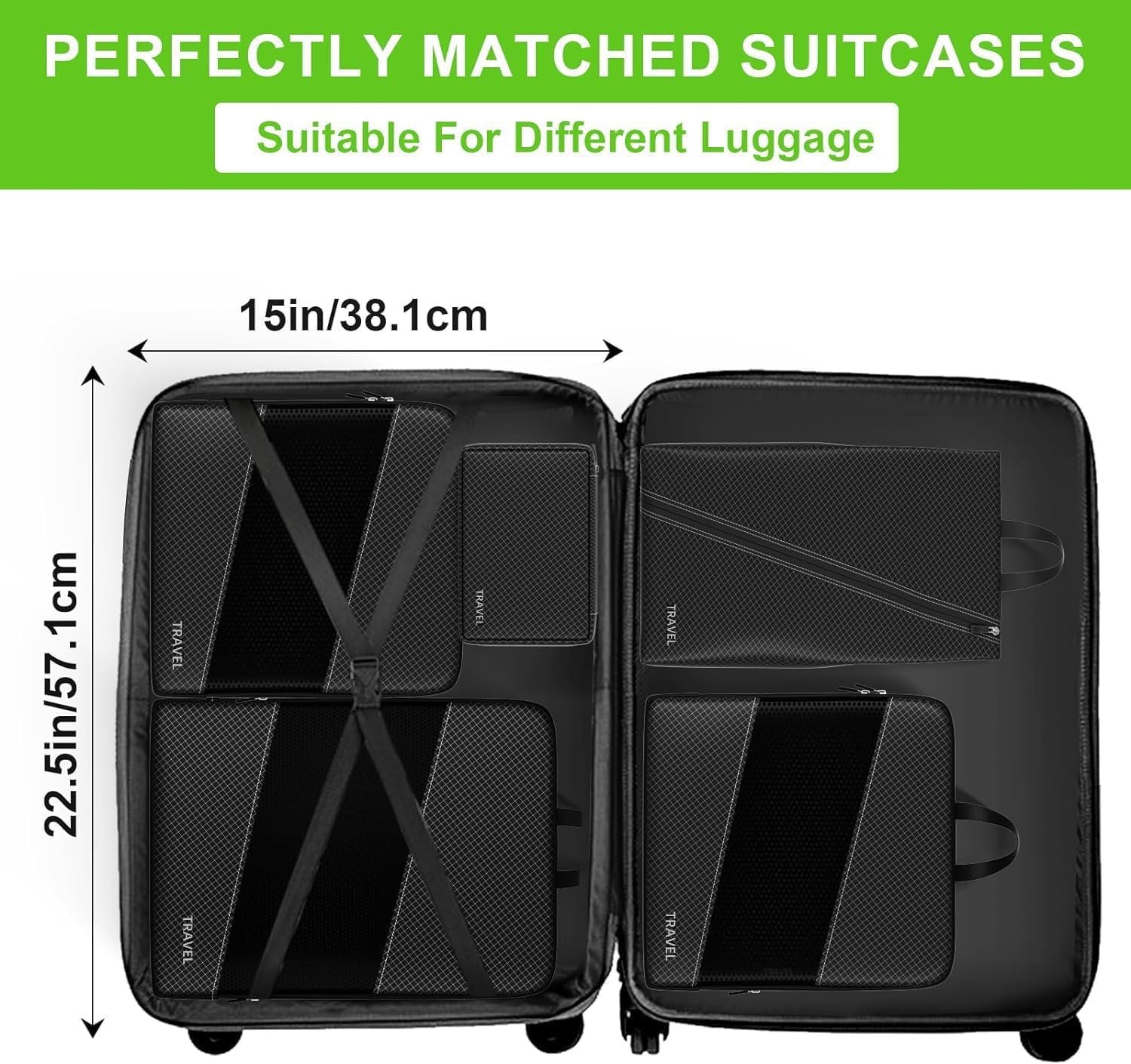 Compression Packing Cubes for Suitcases, UNTIFUL 6 Set Travel Organizer Cubes for Travel Essentials - Image 5