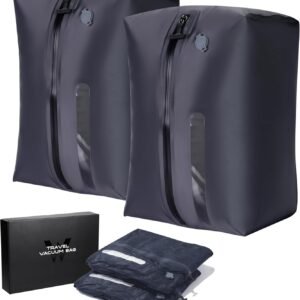 41L Vacuum Packing Cubes for Travel with Pump,Waterproof Travel compression bags for Suitcase, Luggage, Backpack with Manual Air Pump (Grey,Large Volume 41L,2-PACK)