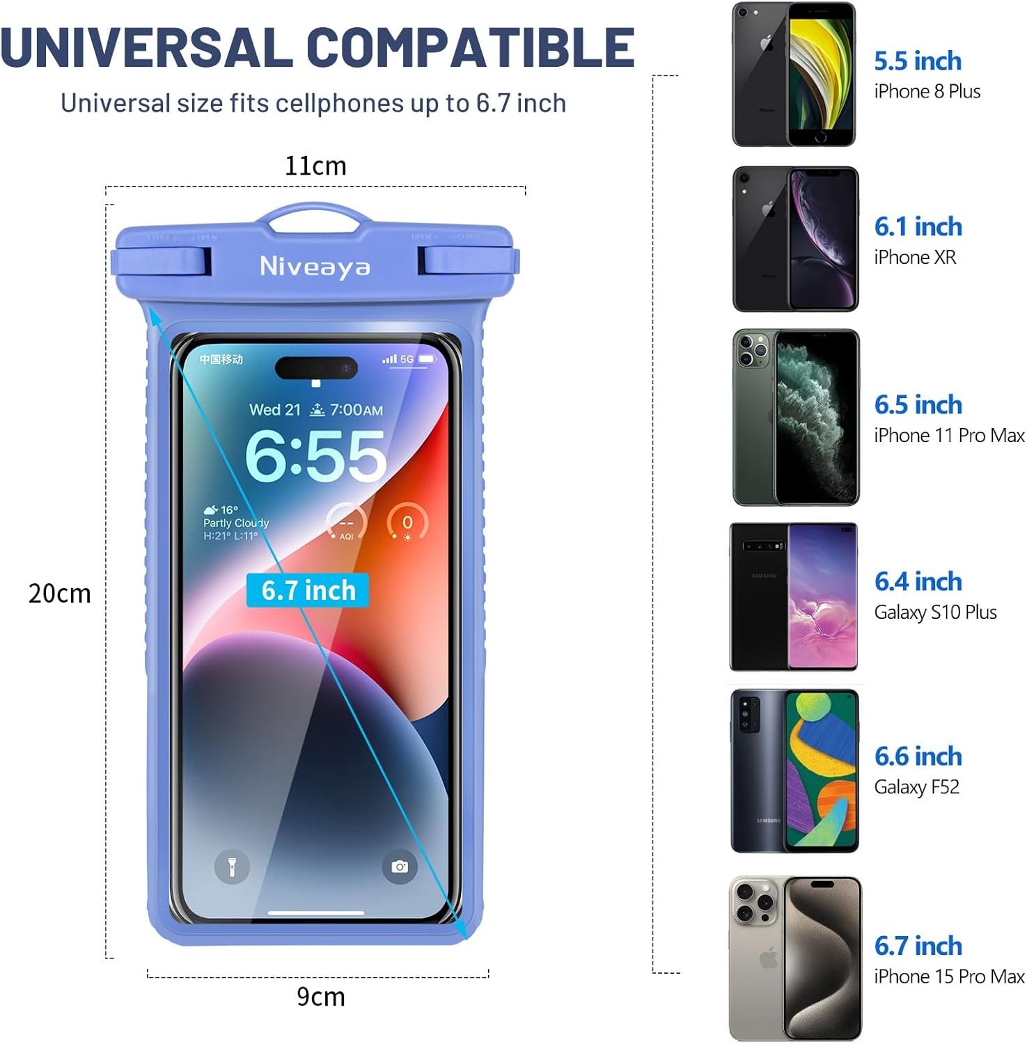 Niveaya IPX8 Waterproof Phone Pouch Case Compatible for iPhone 17 16 15 14 13 12 Pro Max Up to 7", Cruise Ship Essentials Must Haves Dry Bag for Vacation Beach Travel Kayak Accessories - Image 4