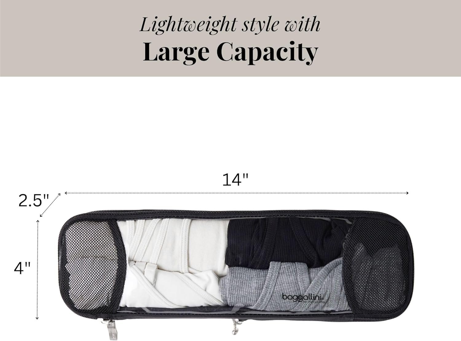 Baggallini Long Compression Cube - Lightweight Compression Packing Cube for Travel - Image 4